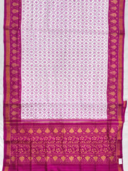 White & Pink Fancy Patola Saree