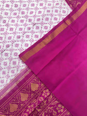 White & Pink Fancy Patola Saree