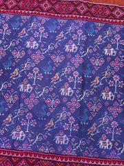 Purplish Blue & Pink Narikunj Single Ikat Patan Patola Saree