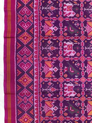 Pink & Purple Narikunj Single Ikat Patan Patola Saree