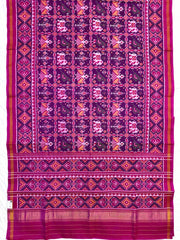 Pink & Purple Narikunj Single Ikat Patan Patola Saree