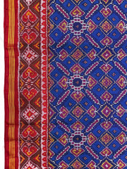 Red & Blue Manekchowk Single Ikat Patan Patola Saree