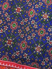 Red & Blue Navrata Single Ikat Patan Patola Saree