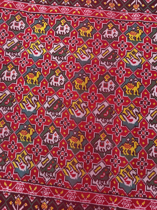 Red Star Narikunj Single Ikat Patan Patola Saree