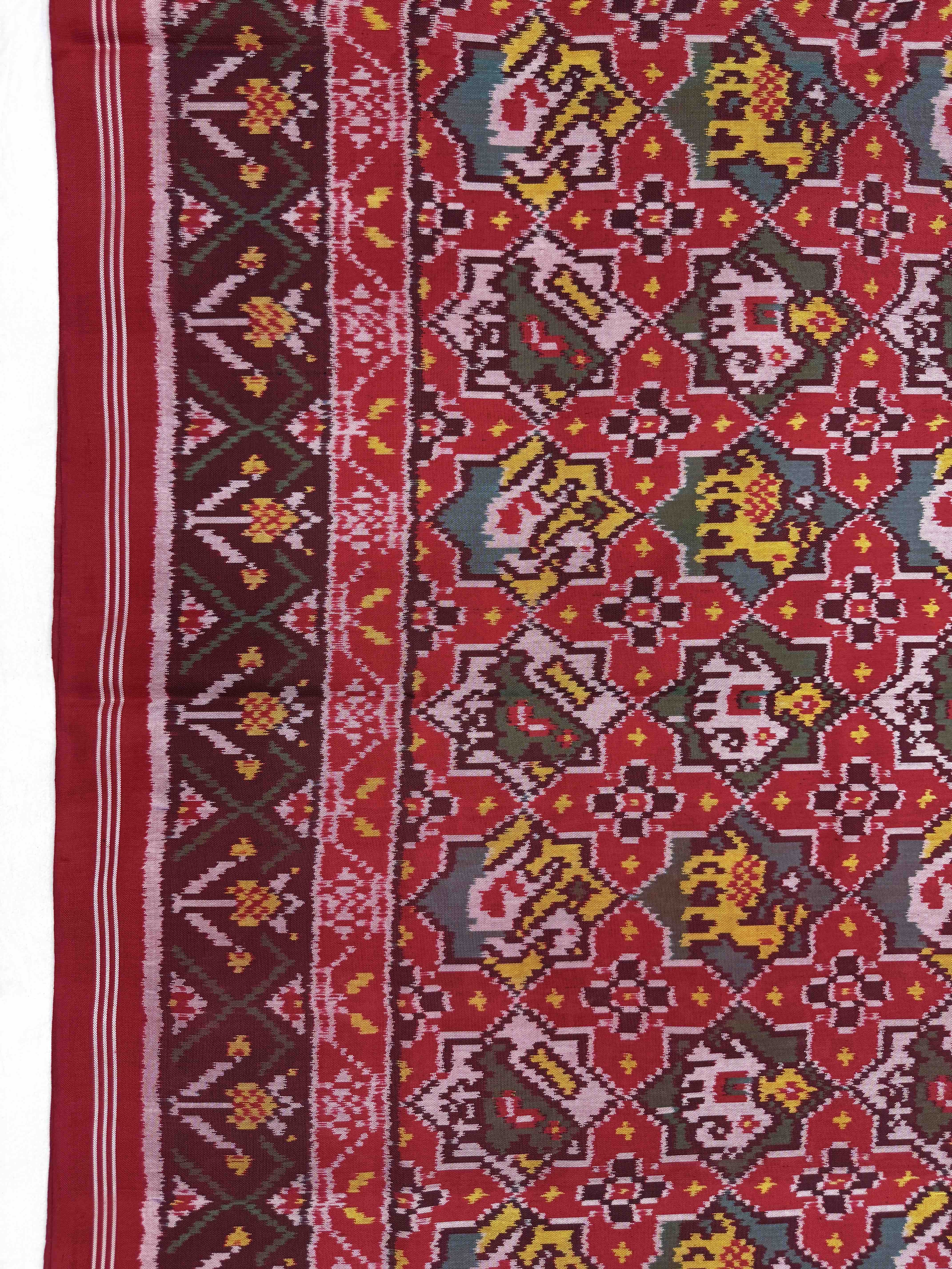 Red Star Narikunj Single Ikat Patan Patola Saree