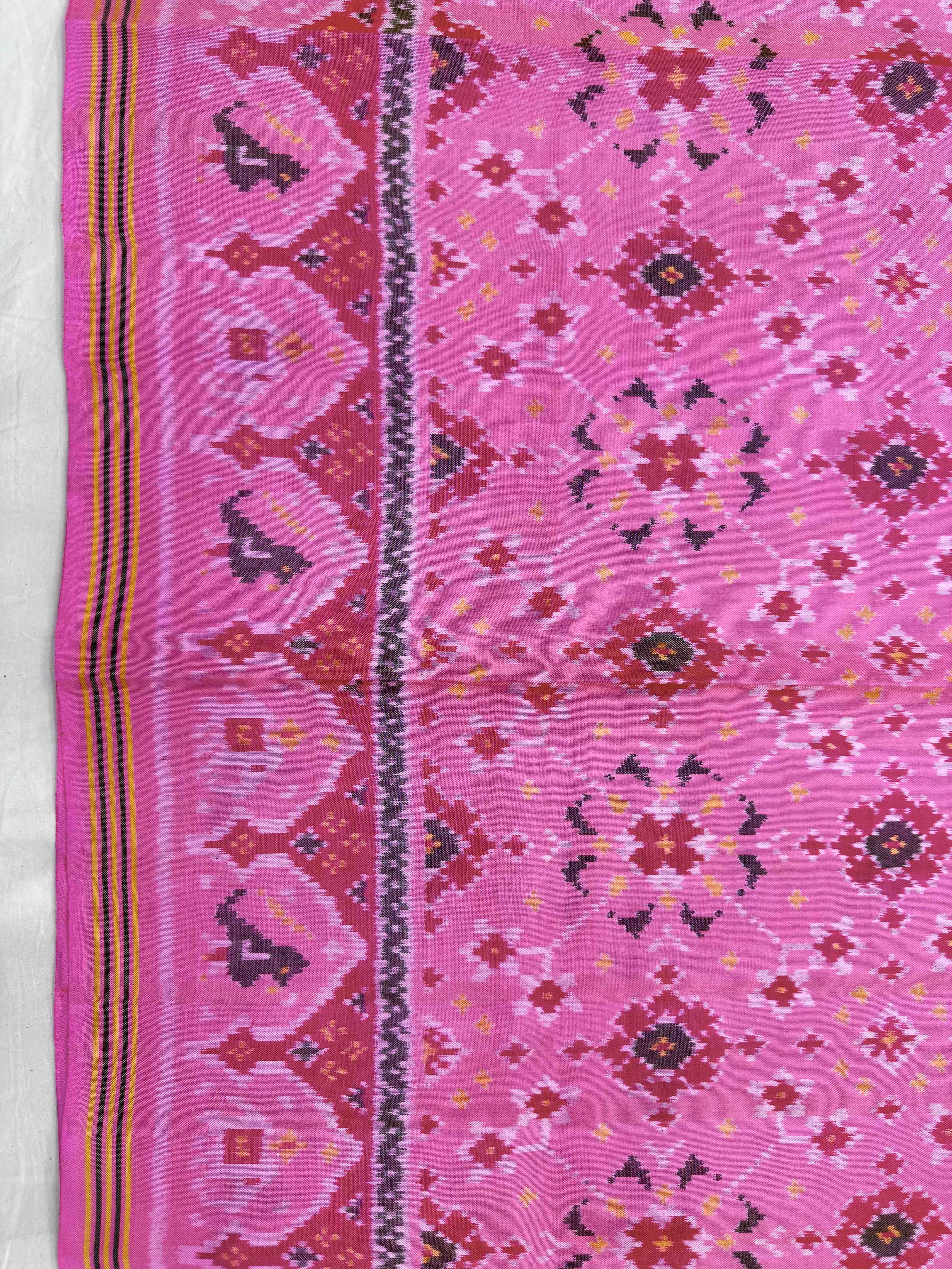 Light Pink Navratan Single Ikat Patan Patola Saree