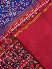 Red & Blue Manekchowk Narikunj Mix Single Ikat Patan Patola Saree