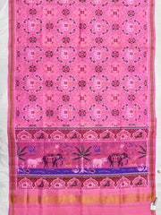 Light Pink Elephant Navratan Mix Single Ikat Patan Patola Saree