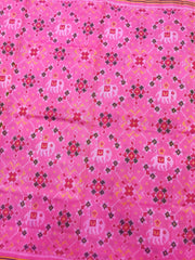 Light Pink Elephant Navratan Mix Single Ikat Patan Patola Saree