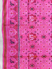 Light Pink Star Elephant Navratan Mix Single Ikat Patan Patola Saree
