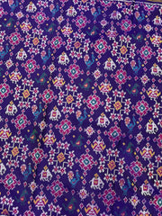 Purplish Blue Navratan Narikunj Mix Single Ikat Patan Patola Saree