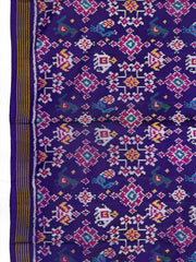Purplish Blue Navratan Narikunj Mix Single Ikat Patan Patola Saree