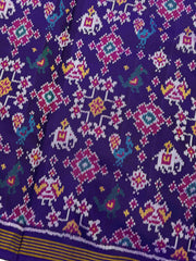 Purplish Blue Navratan Narikunj Mix Single Ikat Patan Patola Saree
