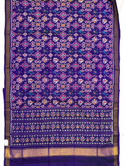 Purplish Blue Navratan Narikunj Mix Single Ikat Patan Patola Saree