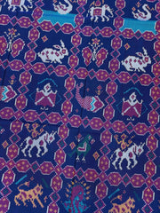 Blue Sakdi Narikunj Single Ikat Patan Patola Saree