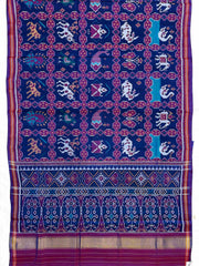 Blue Sakdi Narikunj Single Ikat Patan Patola Saree