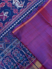 Blue Sakdi Narikunj Single Ikat Patan Patola Saree