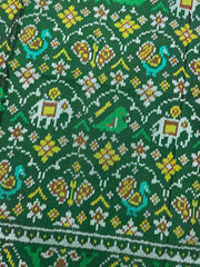 Green Samll Narikunj Single Ikat Patan Patola Saree