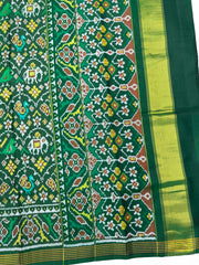Green Samll Narikunj Single Ikat Patan Patola Saree
