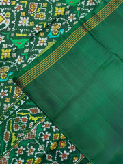 Green Samll Narikunj Single Ikat Patan Patola Saree