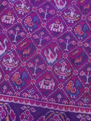 Purple Narikunj Single Ikat Patan Patola Saree