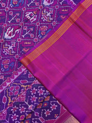 Purple Narikunj Single Ikat Patan Patola Saree