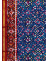 Red & Turquoise Navratan Single Ikat Patan Patola Saree