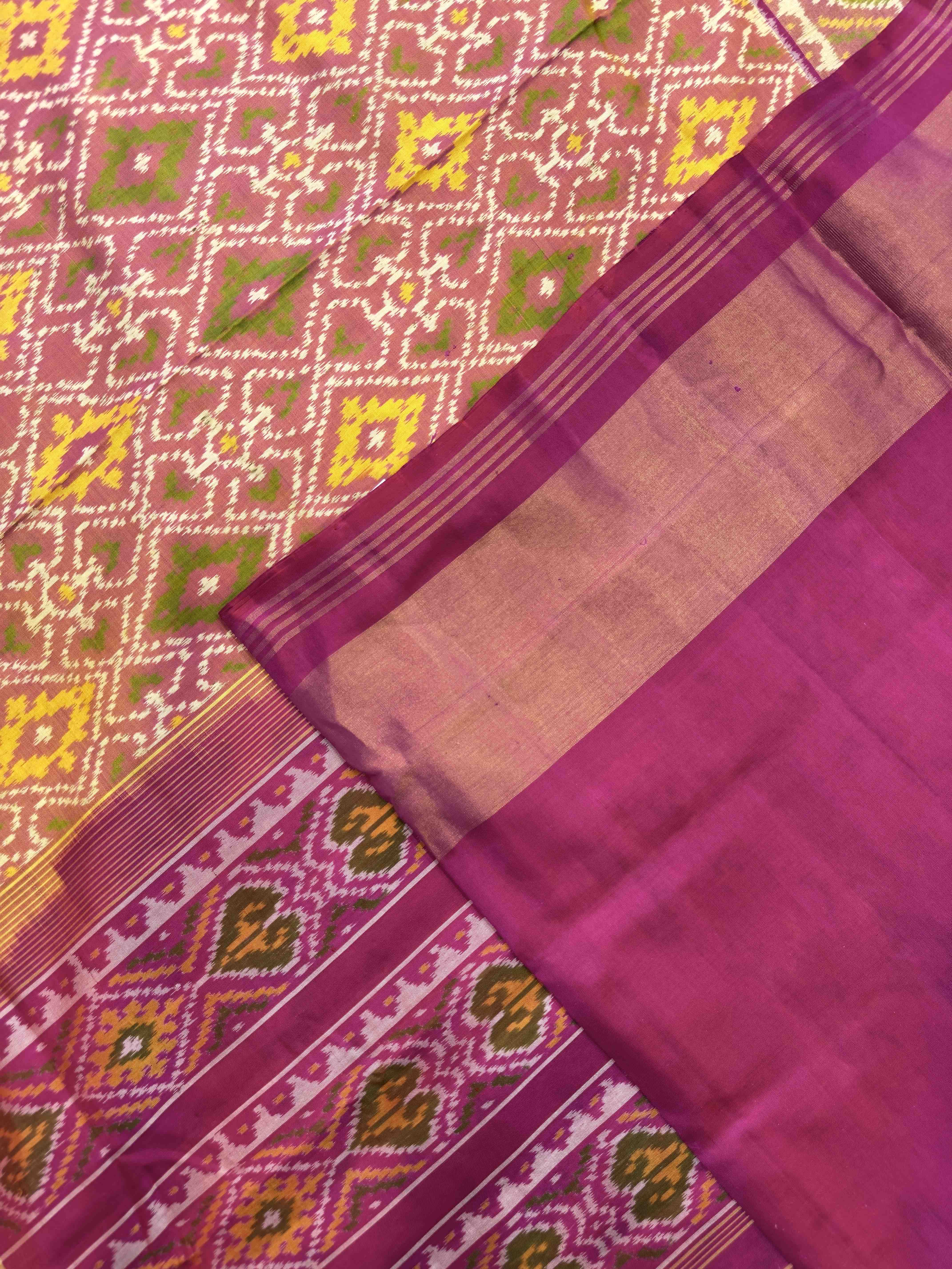 Pink & Peach Panchanda Patola Saree
