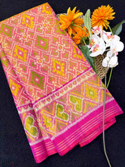 Pink & Peach Panchanda Patola Saree