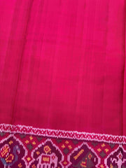 Pink Plain Single Ikat Patan Patola Saree