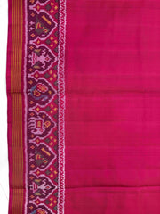 Pink Plain Single Ikat Patan Patola Saree