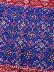 Red & Blue Navratan Single Ikat Patan Patola Saree