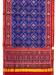 Red & Blue Navratan Single Ikat Patan Patola Saree