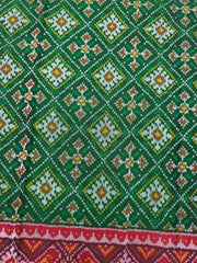 Red & Green Panchand Single Ikat Patan Patola Saree