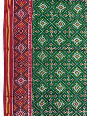 Red & Green Panchand Single Ikat Patan Patola Saree