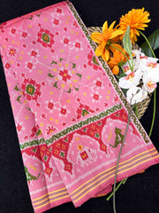 Light Pink Navratan Single Ikat Patan Patola Saree