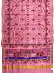 Light Pink Navratan Single Ikat Patan Patola Saree