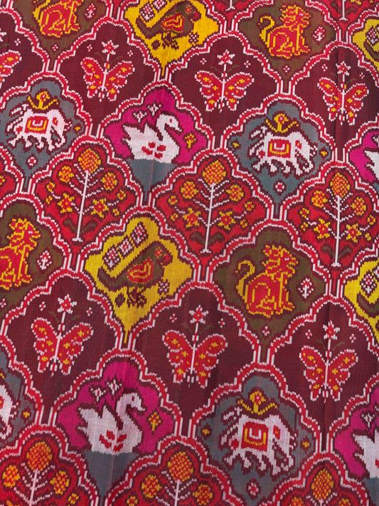 Multicolor Narikunj Single Ikat Patan Patola Saree
