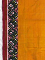 Green & Mustard Plain Double Ikat Patan Patola Saree