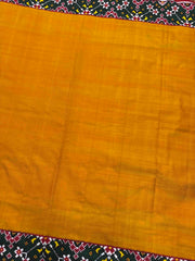 Green & Mustard Plain Double Ikat Patan Patola Saree