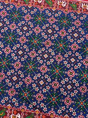 Red & Blue Navratan Double Ikat Patan Patola Saree