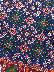 Red & Blue Navratan Double Ikat Patan Patola Saree