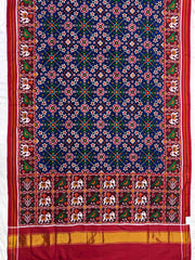 Red & Blue Navratan Double Ikat Patan Patola Saree