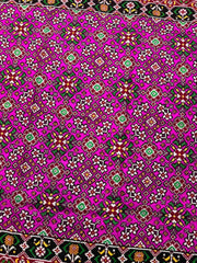 Red & Pink Navratan Double Ikat Patan Patola Saree