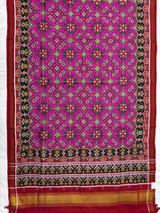 Red & Pink Navratan Double Ikat Patan Patola Saree