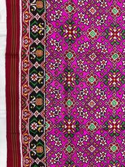 Red & Pink Navratan Double Ikat Patan Patola Saree