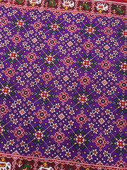 Red & Purple Navratan Double Ikat Patan Patola Saree