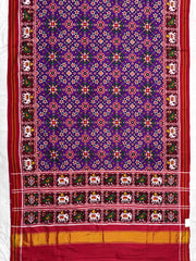 Red & Purple Navratan Double Ikat Patan Patola Saree