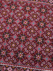 Maroon Navratan Double Ikat Patan Patola Saree