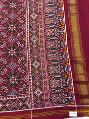 Maroon Navratan Double Ikat Patan Patola Saree